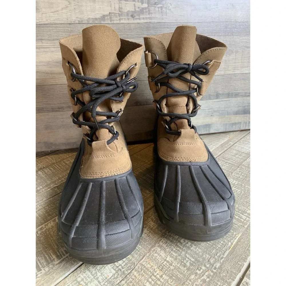 Sorel Boots Men's Size 8 CHILANKO‎ Badger Winter Suede Lace Up Rubber Toe Brown